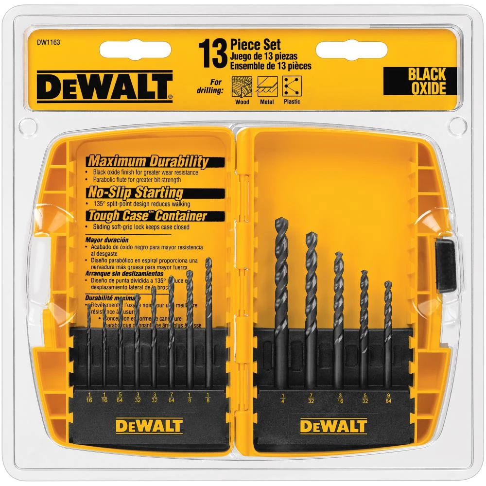 New ๐ DEWALT Twist Drill Bits 13-Piece Assorted x Set Black Oxide ๐งฅ Coated Hss Twist Drill Bit Set ๐ฅฐ