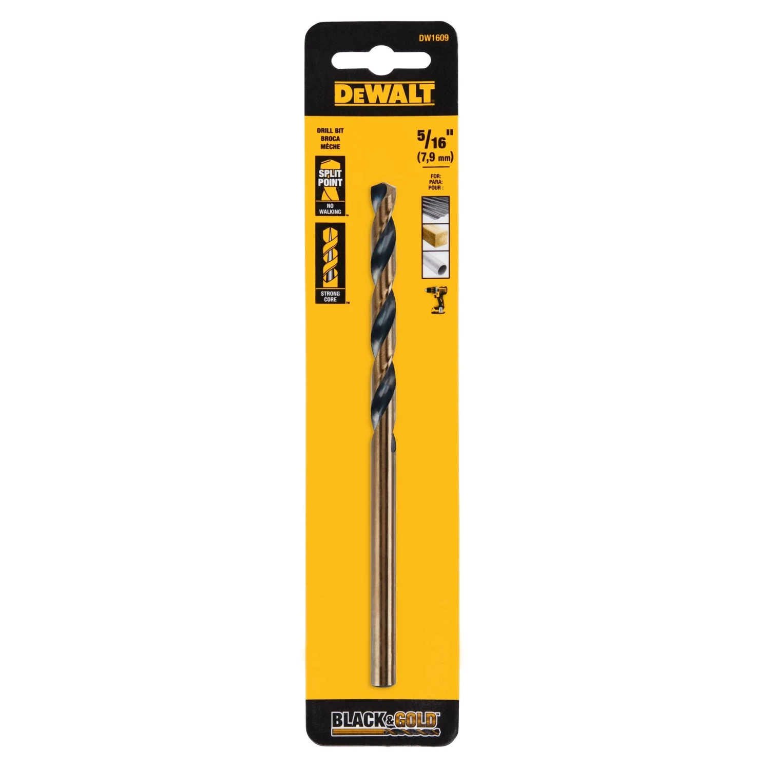 Outlet ๐ DEWALT Twist Drill Bits Black and Gold 5/16-in 6-in Black Oxide ๐งฅ Coated HSS Twist Drill Bit ๐ฅ