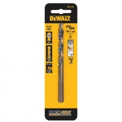 Flash Sale 🧨 DEWALT Twist Drill Bits Black and Gold 23/64-in 5-in Black and Gold 🧥 Coated HSS Twist Drill Bit ✨