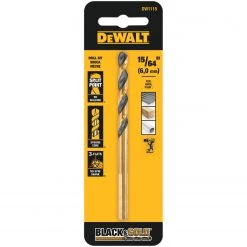 Hot Sale 🔥 DEWALT Twist Drill Bits Black and Gold 15/64-in 3-15/16-in Black and Gold 🧥 Coated HSS Twist Drill Bit 👏