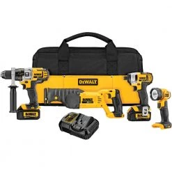 Outlet ❤️ DEWALT Power Tool Combo Kits XR 4-Tool 20-Volt Max Power Tool Combo Kit with Soft Case (2-Batteries and charger Included) 🛒