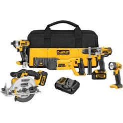 New ✨ DEWALT Power Tool Combo Kits Premium 5-Tool 20-Volt Max Power Tool Combo Kit with Soft Case (2-Batteries and charger Included) 🔔