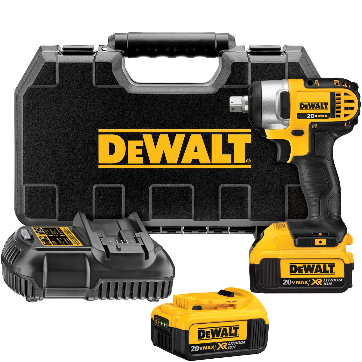 Promo ⌛ DEWALT Impact 🔧 Wrenches 20-volt Max Variable Speed 1/2-in square Drive Cordless Impact 🔧 Wrench (2-Batteries Included) ⌛