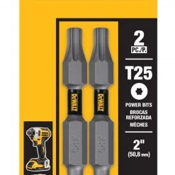 Budget ✔️ DEWALT Screwdriver Bits Tough Grip 2-in T25 Torx Steel Hex Shank Screwdriver Bit (2-Piece) 🌟