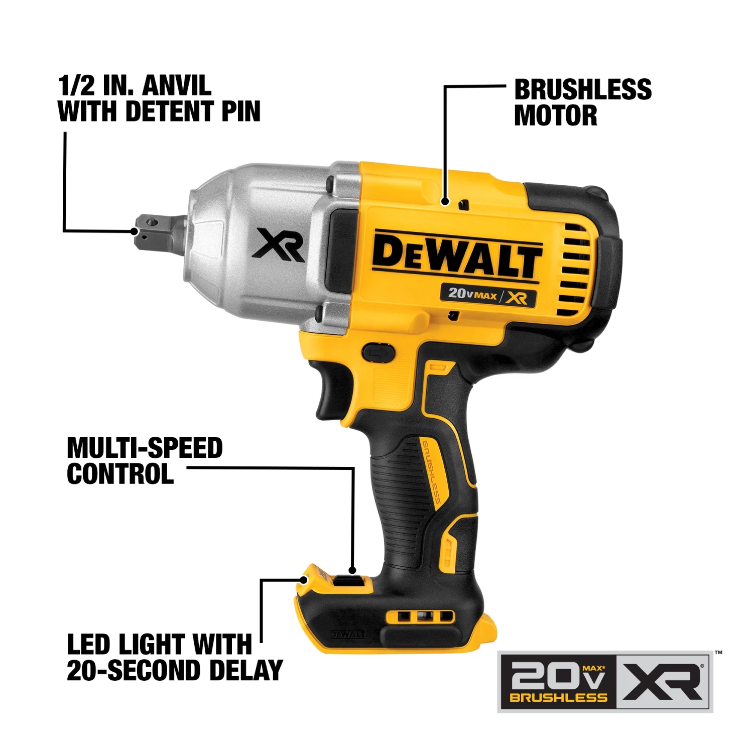Hot Sale 🎁 DEWALT Impact 🔧 Wrenches Xr 20-volt Max Variable Speed Brushless 1/2-in Drive Cordless Impact 🔧 Wrench (1-Battery Included) 🥰 - Image 2