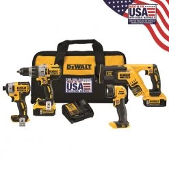 Flash Sale 💯 DEWALT Power Tool Combo Kits XR 4-Tool 20-Volt Max Brushless Power Tool Combo Kit with Soft Case (2-Batteries and charger Included) 👏