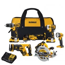 Outlet 🥰 DEWALT Power Tool Combo Kits XR 6-Tool 20-Volt Max Brushless Power Tool Combo Kit with Soft Case (2-Batteries and charger Included) 🔥