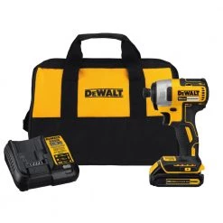 Promo 😀 DEWALT Impact Drivers 20-volt Max 1/4-in Variable Speed Brushless Cordless Impact Driver (1-Battery Included) 🔥