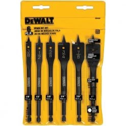 New 🌟 DEWALT Woodboring Drill Bits 6-Piece Assorted Woodboring Spade Drill Bit Set 🔔