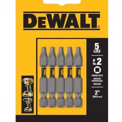 Cheap 🌟 DEWALT Screwdriver Bits TOUGH GRIP 2-in #2 Square/Robertson Steel Hex Shank Screwdriver Bit (5-Piece) ✔️