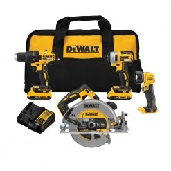 Discount ⭐ DEWALT Power Tool Combo Kits 4-Tool 20-Volt Max Brushless Power Tool Combo Kit with Soft Case (2-Batteries and charger Included) ✨