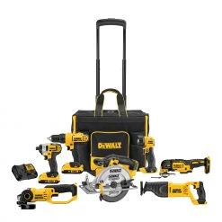 Best Pirce 🛒 DEWALT Power Tool Combo Kits 7-Tool 20-Volt Max Power Tool Combo Kit with Soft Rolling Case (2-Batteries and charger Included) 🧨