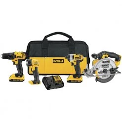 New 👏 DEWALT Power Tool Combo Kits 4-Tool 20-Volt Max Power Tool Combo Kit with Soft Case (2-Batteries and charger Included) 🤩