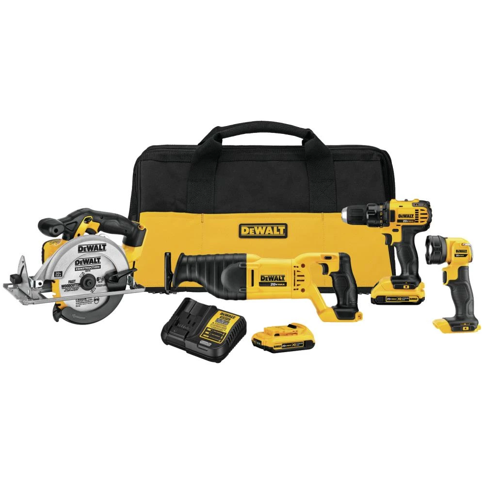 Cheap ๐ DEWALT Power Tool Combo Kits 4-Tool 20-Volt Max Power Tool Combo Kit with Soft Case (2-Batteries and charger Included) โ๏ธ