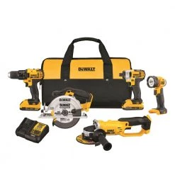 New 😀 DEWALT Power Tool Combo Kits 5-Tool 20-Volt Max Power Tool Combo Kit with Soft Case (2-Batteries and charger Included) 🥰