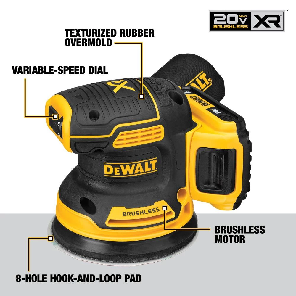 Promo 🥰 DEWALT Power Sanders 20-Volt Brushless Cordless Variable Speed Random Orbital Sander with Dust Management (Battery Included) ❤️ - Image 2