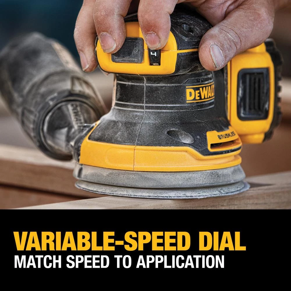Promo 🥰 DEWALT Power Sanders 20-Volt Brushless Cordless Variable Speed Random Orbital Sander with Dust Management (Battery Included) ❤️ - Image 4