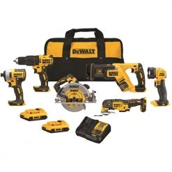 Best deal 😉 DEWALT Power Tool Combo Kits 6-Tool 20-Volt Max Brushless Power Tool Combo Kit with Soft Case (2-Batteries and charger Included) 🎉
