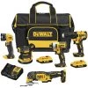 Best deal 🎁 DEWALT Power Tool Combo Kits 5-Tool 20-Volt Max Brushless Power Tool Combo Kit with Soft Case (2-Batteries and charger Included) 🎉