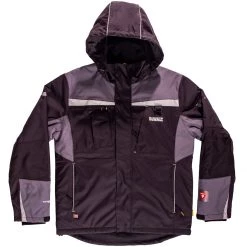 Outlet ✨ DEWALT Work Jackets & 🧥 Coats Men's Black Twill Hooded Insulated Work Jacket (Large) 🌟