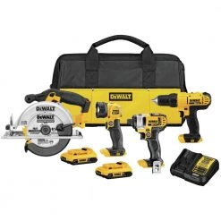 New ✨ DEWALT Power Tool Combo Kits 4-Tool 20-Volt Max Power Tool Combo Kit with Soft Case (2-Batteries and charger Included) ✔️