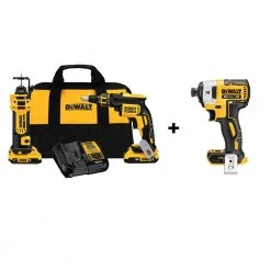 New 💯 DEWALT Power Tool Combo Kits XR 3-Tool 20-Volt Max Brushless Power Tool Combo Kit with Soft Case (1-Battery and charger Included) ✨