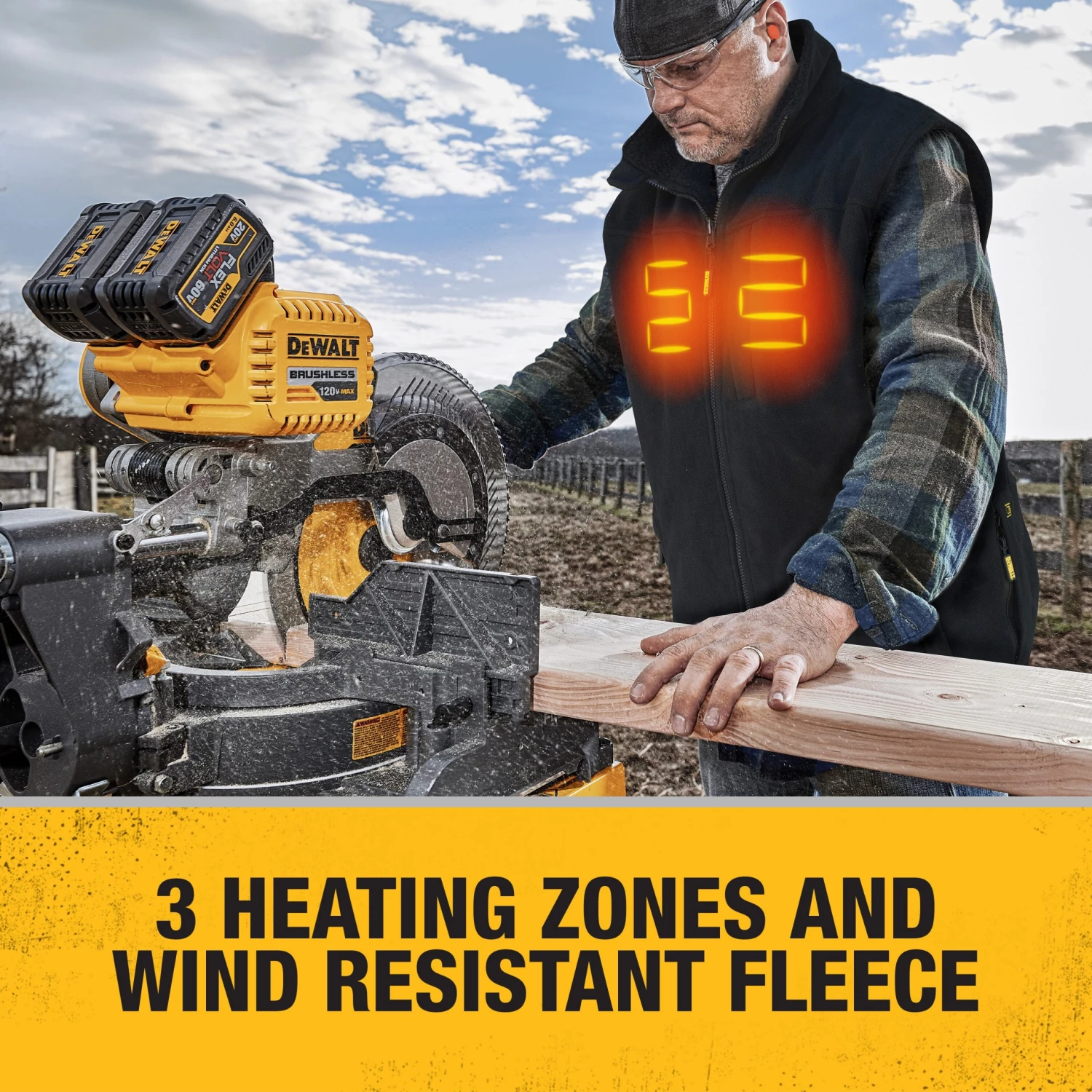 Promo ๐คฉ DEWALT Work Jackets & ๐งฅ Coats Men's DEWALT Heated Reversible Fleece Vest Kit - With Battery, Charger, and Adapter - Black - Large ๐ - Image 7