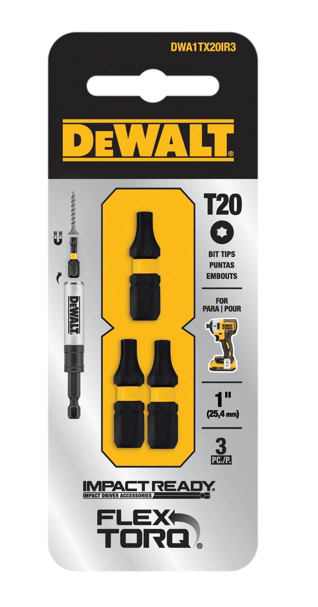 Wholesale 🔥 DEWALT Impact Driver Bits Flextorq 3-Piece 1/4-in x 1-in Torx Impact Driver Bit ❤️