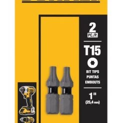 Best Sale 🎁 DEWALT Screwdriver Bits Toughgrip 1-in T15 Torx High-carbon Steel Hex Shank Screwdriver Bit (2-Piece) ⌛
