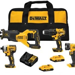 Best Pirce 👏 DEWALT Power Tool Combo Kits 4-Tool 20-Volt Max Brushless Power Tool Combo Kit (2-Batteries and charger Included) 🎁