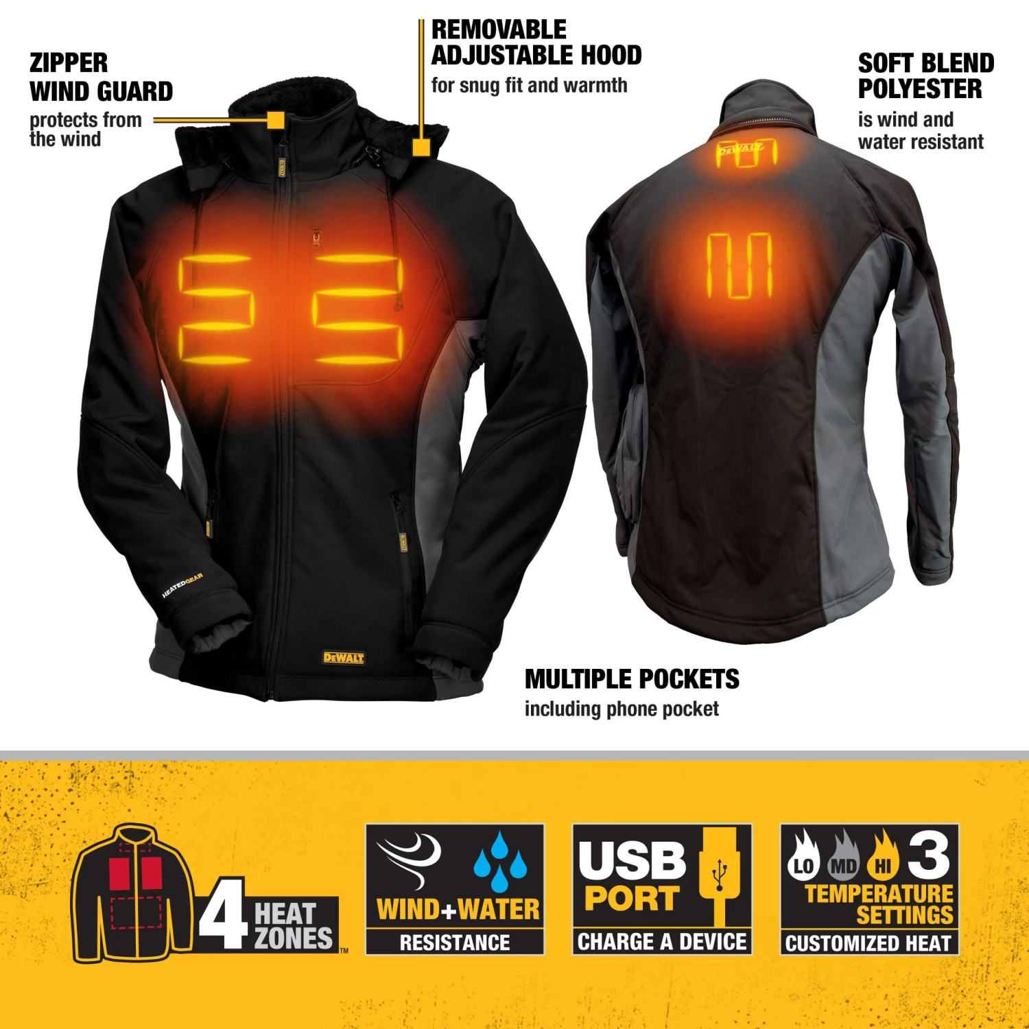 Discount โจ DEWALT Heated Clothing Small Black Polyester Heated Jacket ๐ฅฐ - Image 2