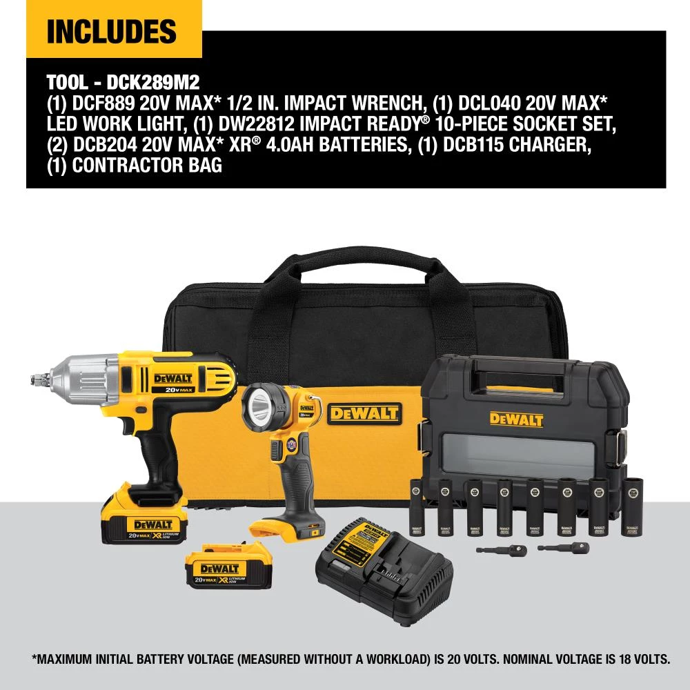 Outlet 🔔 DEWALT Power Tool Combo Kits 2-Tool 20-Volt Max Power Tool Combo Kit with Soft Case (2-Batteries and charger Included) 🛒 - Image 2