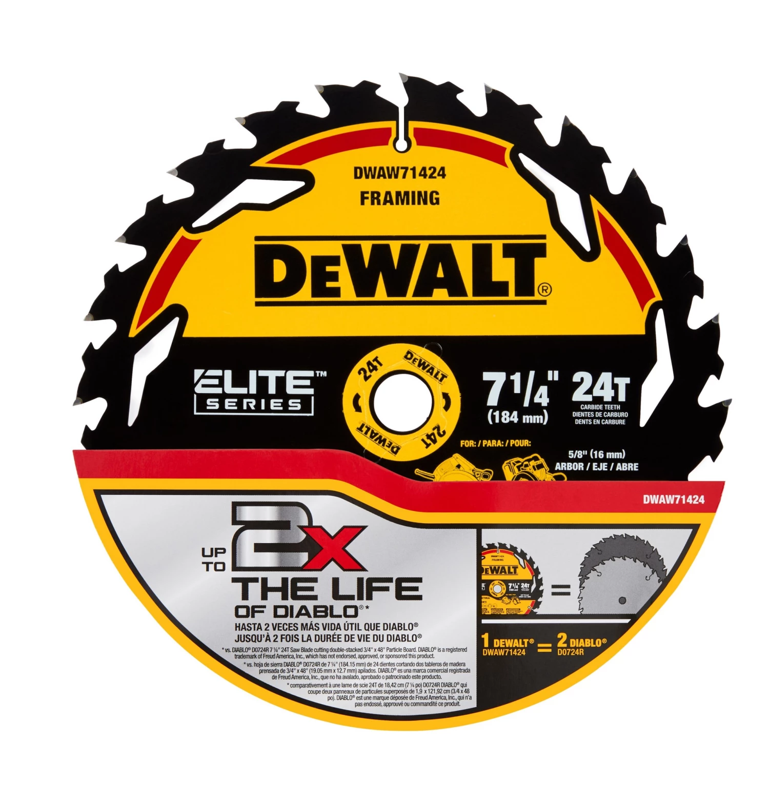 Deals ๐ DEWALT Circular Saw Blades ELITE SERIES 7-1/4-in 24-Tooth Tungsten Carbide-tipped Steel Circular Saw Blade โค๏ธ