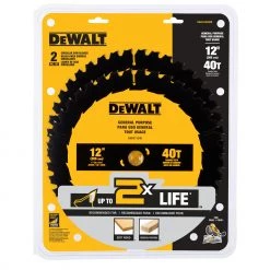 Brand new 🎉 DEWALT Circular Saw Blades DEWALT Large Diameter Saw Blades 2-Pack 12-in 40-Tooth Tungsten Carbide-tipped Steel Miter Saw Blade Set 🧨