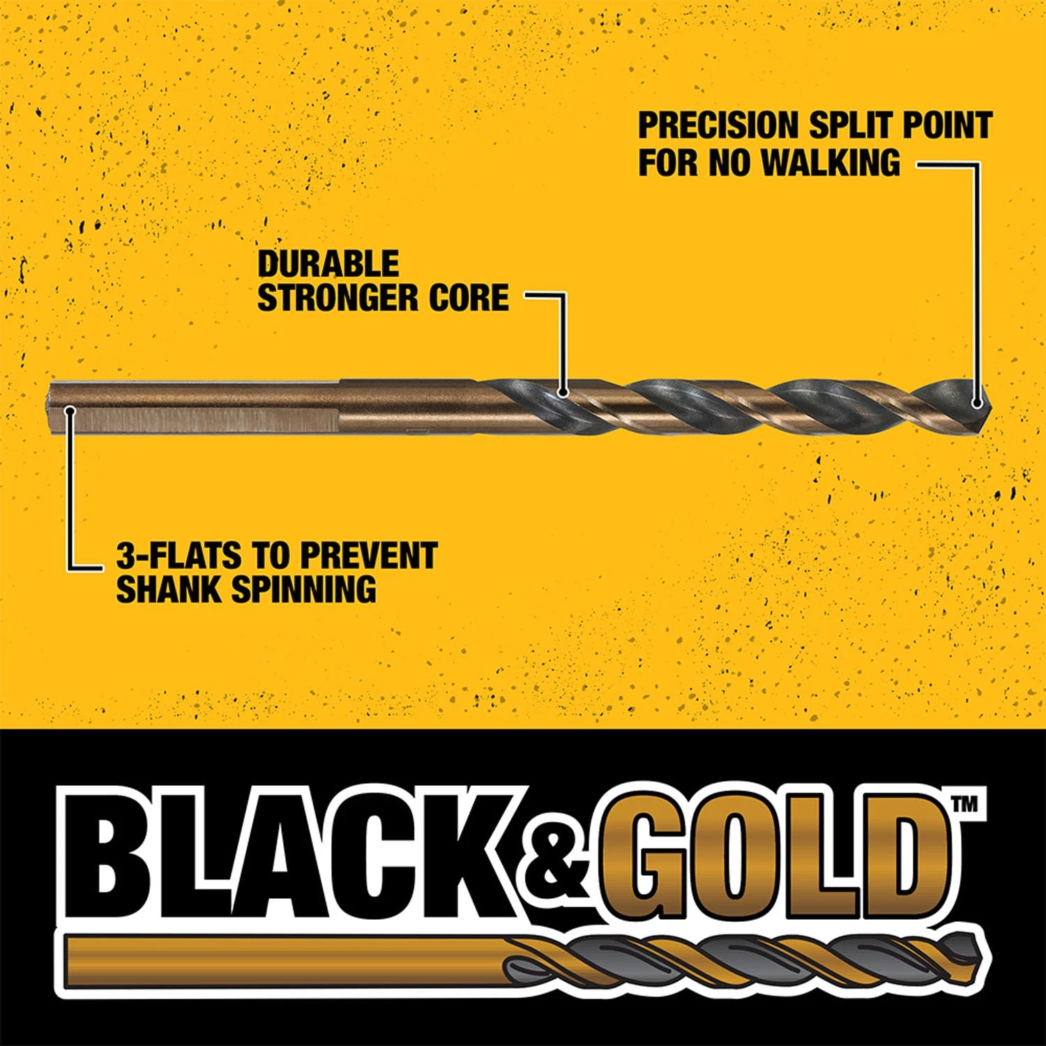 Flash Sale 🧨 DEWALT Twist Drill Bits Black and Gold 23/64-in 5-in Black and Gold 🧥 Coated HSS Twist Drill Bit ✨ - Image 3